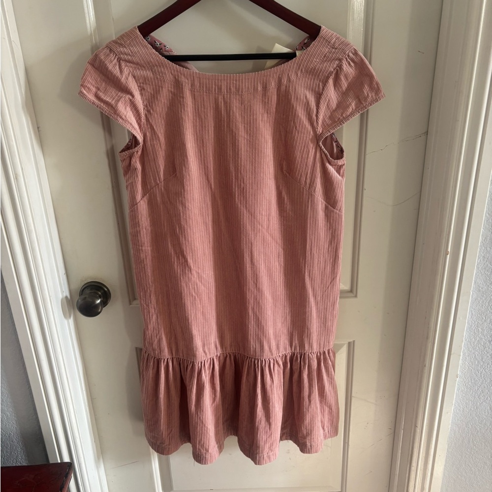 Anthropologie Pink Ruffled Sundress with Flutter Cap Sleeves